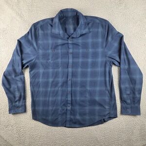 Mack Weldon Shirt Men 2XL Blue Plaid Flannel